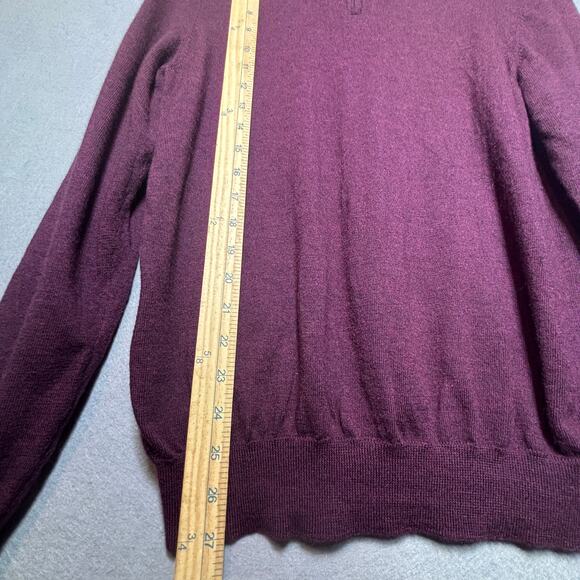 Joseph Lyman Italian Merino Wool Sweater L Quarter Zip Quiet Luxury Timeless - Picture 6 of 6